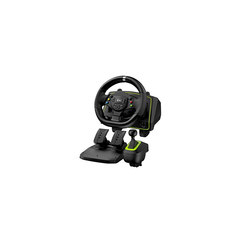 Kierownica Genius GX Gaming SpeedMaster X2, kierownica z pedałami i dźwignią zmiany biegów, 13przycisk, USB, czarny