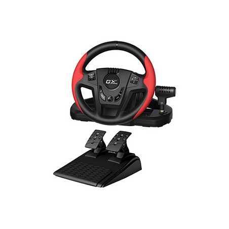 Kierownica Genius GX Gaming SpeedMaster, kierownica z pedałami i dźwignią zmiany biegów, 13przycisk, USB, czerwono-czarny