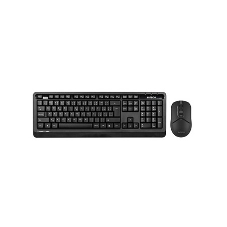 A4Tech FG1012 Zestaw klawiatur bezprzewodowa CZ, czarna z myszą optyczną bezprzewodową, AA, klasyczna, 2.4 [Ghz]