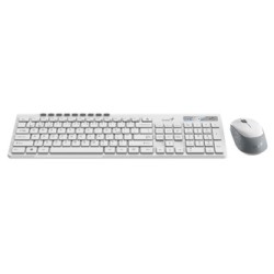 Genius SlimStar 8230 zestaw klawiatura bezprzewodowa CZ/SK, biała z myszą optyczną bezprzewodową, 1x AA, 1x AA, klasyczna, Dual-