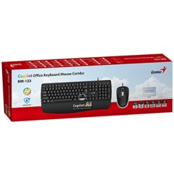 Genius KM-123 zestaw klawiatura przewodowa (USB) CZ/SK, czarna z optyczną myszką