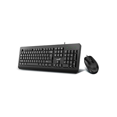 Genius KM-160 COPILOT zestaw klawiatura przewodowa (USB) CZ/SK, czarna z optyczną myszką, klasyczna, wodoodporny rodzaj