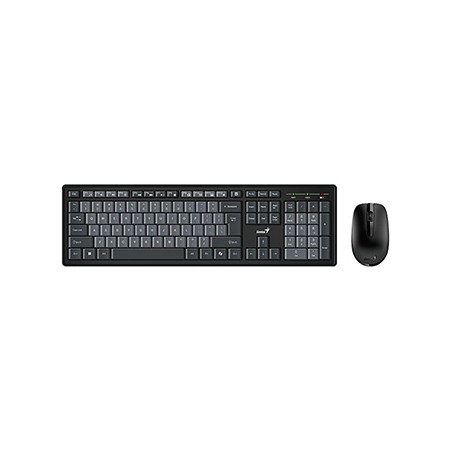Genius Smart KM-8200 COPILOT zestaw klawiatura CZ/SK, czarno-szara z myszą optyczną bezprzewodową, klasyczna