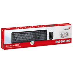 Genius Smart KM-8200 COPILOT zestaw klawiatura CZ/SK, czarno-szara z myszą optyczną bezprzewodową, klasyczna