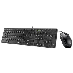 Genius SlimStar C126 COPILOT zestaw klawiatura przewodowa (USB) CZ/SK, czarna z optyczną myszką, niski profil