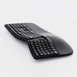 Powerton ERGO LANA Klawiatura ergonomiczna przewodowa (USB) US, czarna