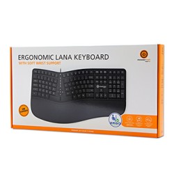 Powerton ERGO LANA Klawiatura ergonomiczna przewodowa (USB) US, czarna