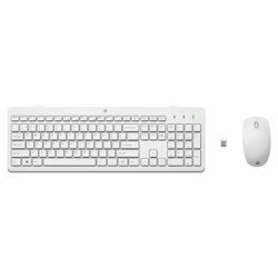 HP 230 Zestaw klawiatur bezprzewodowa CZ/SK, biała z myszą optyczną bezprzewodową, AAA, klasyczna, 2.4 [GHz]