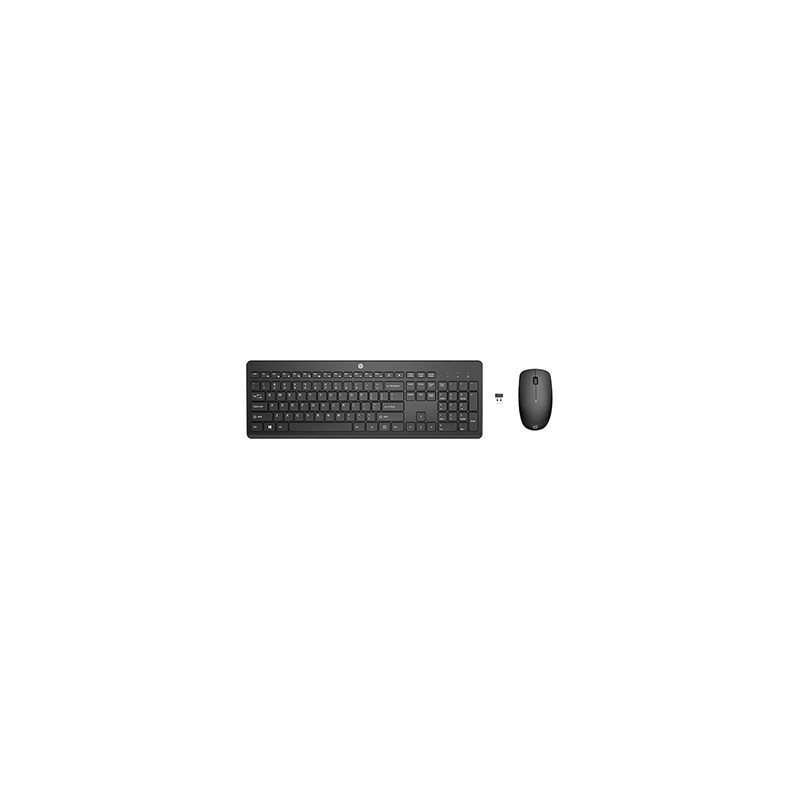 HP 235 Wireless Mouse Keyboard zestaw klawiatura bezprzewodowa CZ/SK, czarna z myszą optyczną bezprzewodową, AAA,AA, multimedial