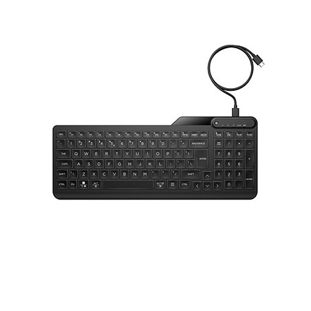 HP 405 Backlit Wired Keyboard klawiatura przewodowa (USB) CZ, czarna klasyczna, podświetlona rodzaj