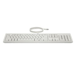 HP 225 G2 Wired Mouse Keyboard White zestaw klawiatura USB-A CZ/SK, biała mysz przewodowa UBA-A, Układ 3-strefowy, USB-A rodzaj
