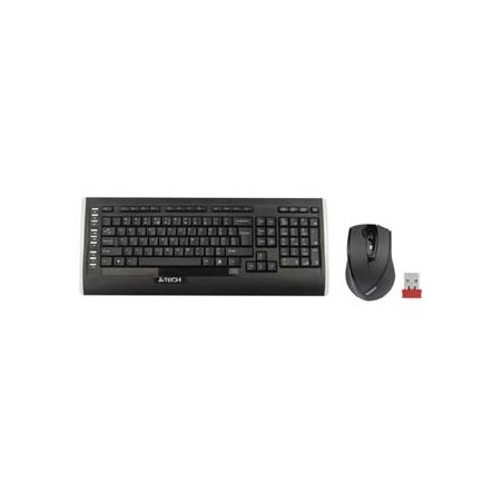 A4Tech 9300F zestaw klawiatura bezprzewodowa CZ/US, czarna z myszą optyczną bezprzewodową, AAA, klasyczna, 2.4 [GHz]