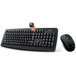 Genius Smart KM-8100 zestaw klawiatura bezprzewodowa US, czarna z myszą optyczną bezprzewodową, AAA, klasyczna, 2.4 [Ghz]