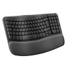Logitech WAVE KEYS Klawiatura ergonomiczna bezprzewodowa US, czarna
