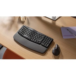 Logitech WAVE KEYS klawiatura bezprzewodowa CZ/SK, szara ergonomiczna