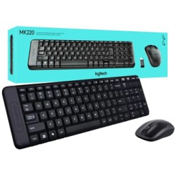 Logitech MK220 zestaw klawiatura US, z myszą optyczną bezprzewodową, 2.4 [Ghz]