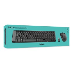 Logitech MK220 zestaw klawiatura US, z myszą optyczną bezprzewodową, 2.4 [Ghz]