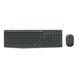 Logitech MK235 Zestaw klawiatur bezprzewodowa US, czarna z myszą optyczną bezprzewodową, AAA, klasyczna, 2.4 [Ghz], 1x bateria A