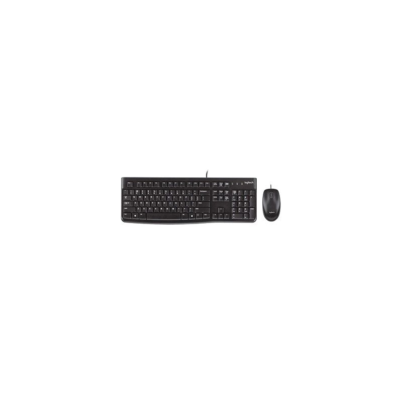 Logitech MK120 zestaw klawiatura przewodowa (USB) US, czarna z przewodową myszą optyczną, klasyczna