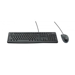 Logitech MK120 zestaw klawiatura przewodowa (USB) US, czarna z przewodową myszą optyczną, klasyczna