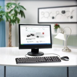 Logitech MK120 zestaw klawiatura przewodowa (USB) US, czarna z przewodową myszą optyczną, klasyczna