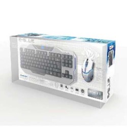 E-blue Auroza zestaw klawiatura przewodowa (USB) US, biała z optyczną mysz do gier, do gry