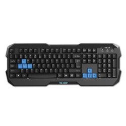 E-blue Polygon zestaw klawiatura przewodowa (USB) US, czarno-niebieski z myszką Cobra II, do gry, z podkładką Mazer Marface S ro