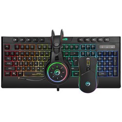 Marvo CM305 RGB zestaw klawiatura przewodowa (USB) CZ/SK, czarna + mysz i słuchawki dla graczy, do gry, membranowa rodzaj RGB po