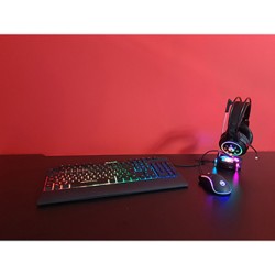 Marvo CM305 RGB zestaw klawiatura przewodowa (USB) US, czarna + mysz i słuchawki dla graczy, do gry, membranowa rodzaj RGB podśw