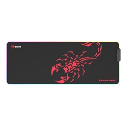 RGB Podkładka pod mysz, SCORP XL, czarna, 800 x 300 mm, 4 mm, Marvo, Hub USB