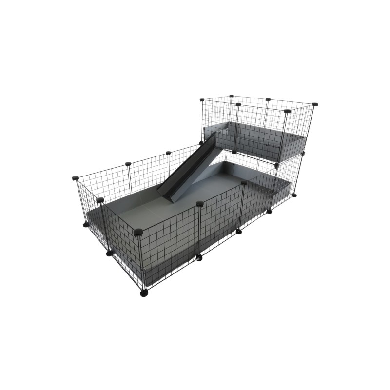 C&C Klatka modułowa 4x2 + Loft 2x1+ szara rampa