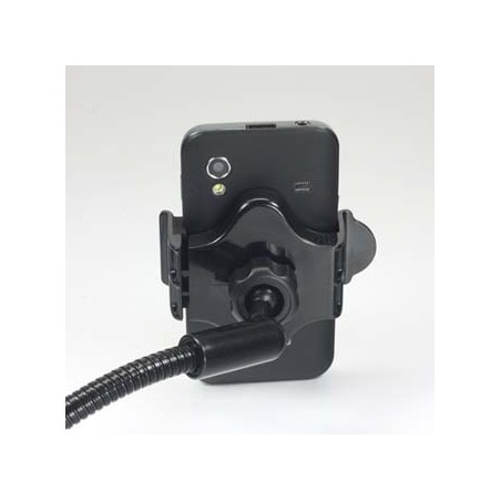 Uchwyt mobilu,PDA,GPS Logo przegłubowy, do samochodu, regulowana szerokość, czarny, plastikowy, z portem USB 1,5A, czarna, telef