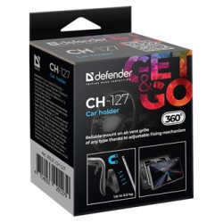 Magnetyczny uchwyt na telefon komórkowy CH-127 Defender do samochodu, ventGrip, czarno-srebrny, plastikowy, na kratkę wentylacyj