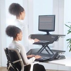 Stanowisko do pracy, Sit-Stand Lotus, czarna, plastik-metal, Fellowes, EOL
