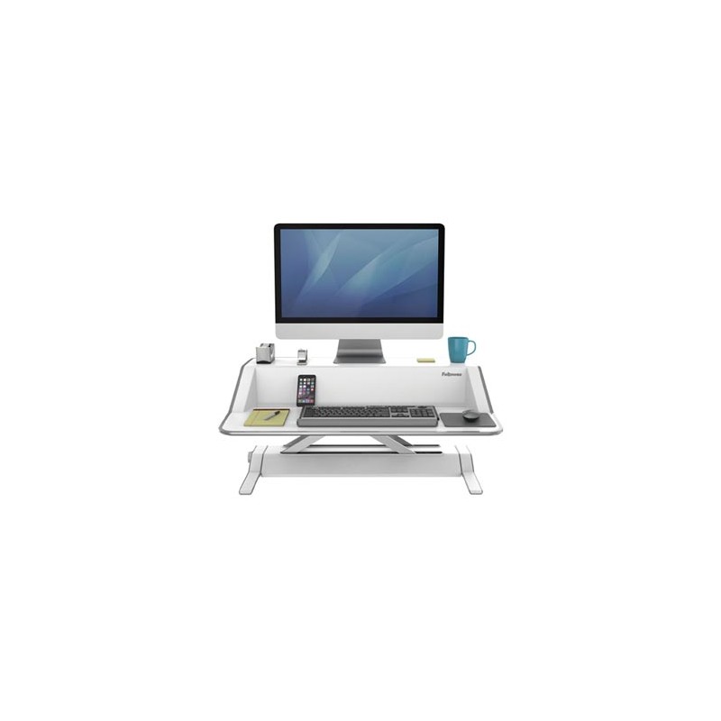Stanowisko do pracy, Sit-Stand Lotus, biała, plastik-metal, Fellowes, EOL