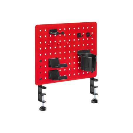 Powerton ERGO PEGBOARD Organizer na biurko gamingowe, czerwony