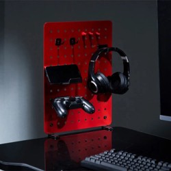 Powerton ERGO PEGBOARD Organizer na biurko gamingowe, czerwony