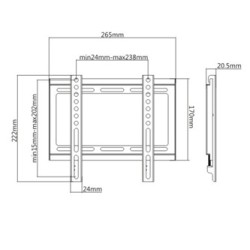 Uchwyt TV KL22G-22F, 23"-42", 35 kg max, 50x50-200x200 VESA, 20,5mm, czarny