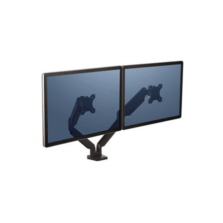 Regulowany uchwyt na 2 monitory, Platinum, czarny, 9 kg, mocowanie zacisk lub przelotka, 27", 75x75/100x100