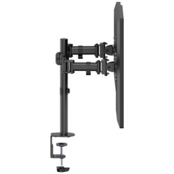 ULTRADESK SKELETON Double Regulowany uchwyt na 2 monitory, czarny, 16KG, mocowanie na zacisk, 17"-30", 75x75/100x100