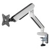 ULTRADESK OFFSHOOT Single Regulowany uchwyt na monitor, biały, 9KG, mocowanie na zacisk, 17"-32", 75x75/100x100