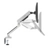 ULTRADESK OFFSHOOT Single Regulowany uchwyt na monitor, biały, 9KG, mocowanie na zacisk, 17"-32", 75x75/100x100