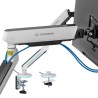 ULTRADESK OFFSHOOT Single Regulowany uchwyt na monitor, biały, 9KG, mocowanie na zacisk, 17"-32", 75x75/100x100