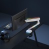 ULTRADESK OFFSHOOT Single Regulowany uchwyt na monitor, biały, 9KG, mocowanie na zacisk, 17"-32", 75x75/100x100