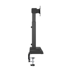 Powerton ERGO LEVION Uchwyt monitora z automatycznie regulowaną wysokością, czarna, 10KG, zacisk, 17"-32", ładowarka indukcyjna