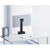Powerton ERGO LEVION Uchwyt monitora z automatycznie regulowaną wysokością, czarna, 10KG, zacisk, 17"-32", ładowarka indukcyjna