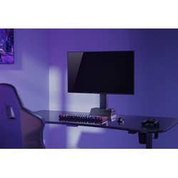 Powerton ERGO LEVION Uchwyt monitora z automatycznie regulowaną wysokością, czarna, 10KG, zacisk, 17"-32", ładowarka indukcyjna