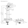 Powerton ERGO LEVION Uchwyt monitora z automatycznie regulowaną wysokością, czarna, 10KG, zacisk, 17"-32", ładowarka indukcyjna