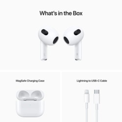 Apple AirPods 3. gen. bezdrátová sluchátka, MagSafe nabíjecí pouzdro biała, Lighting