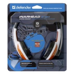 Defender Warhead G-120 Gaming Headset, słuchawki z mikrofonem, przewodowa, biało-czerwony, 2x 3.5 mm jack